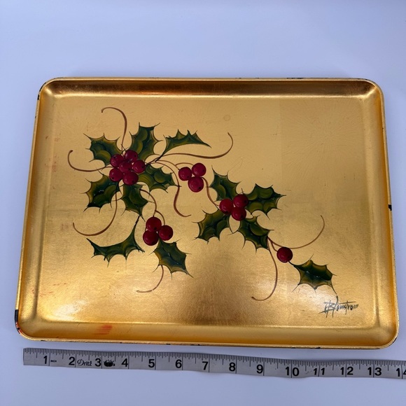 Vintage Otagiri OMC Gold Leaf - Hand Painted Tip Tray - Picture 5 of 6